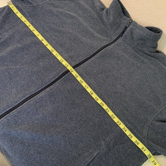 Columbia Fleece Jacket Men XXL Blue Full Zip Adjustable Waist Zip Pockets Logo - Picture 9 of 10